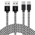FWCLO Mikro USB Kablosu 6 ft, 2 Paket 6FT Naylon Örgülü Yüksek Hızlı Mikro USB Şarj ve Senkronizasyon Kabloları Samsung Galaxy S7 Edge/S6/S5/S4, Note 5/4/3, LG, Tablet ve Daha Fazlası için Android Şarj