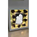 fy design Led Hediyeli 25x25 Ölçü 15x10 Fotoğraf Bölümlü Anı Çerçevesi Gül Kutusu Çerçevesi