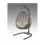 Fyaqa Home Armut Salıncak Tek Kişilik Rattan Örgü Bahçe Balkon Ev Salıncağı Kahverengi 100 X 180