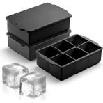 Fybang Ice Cube Tepsileri 3 Paket - Çıkarılabilir Kapaklı Büyük Boy Silikon Buz Küpü Kalıpları Yeniden Kullanılabilir ve Viski, Kokteyl, Istiflenebilir Esnek Kasa Için Bpa Içermez (Siyah) (Yurt Dışından)