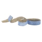 Fydun 1m Rhinestone Kristal Cam Örgü Bantlama Demir On Aplike Gelinlik Ayakkabı Trim Uygulamalı Aile (Mavi 6 sıra 1 metre)