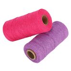 Fydun 2 Adet Dokuma İpliği Dokuma Dokuma İpliği 8/4 Çözgü İpliği Dokuma için Mükemmeldir: Halı, Goblen, Kilim, Battaniye veya Desen (Gül Kırmızısı+Mor)