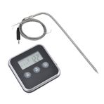 Fydun Et Termometresi Akıllı 3 Düğmeli Dijital LED Ekran Çok Fonksiyonlu Fırın Termometresi Problu Pişirme Pişirme BBQBlack Aileler Için (BLACK)