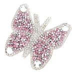 Fyearfly Kumaş Aplike Rhinestone Kumaş Yamalar, 5 adet, Sıcak Eriyik Tutkal Aplike Dekor, Pembe Nakış Sticker
