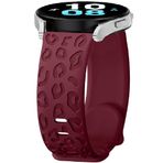 FYISWHO Samsung Galaxy Gear S3 Classic/Gear S3 Frontier için Leopar Kayışlar, 22mm Silikon Spor Bileklik Saat Bandı, Samsung Galaxy Watch 3 için Yedek Kayış 45mm/Galaxy Watch 46mm (Şarap)