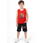 FYK COLLECTİON Strive Duck Baskılı Erkek Çocuk Askılı Tişört ve Şort Alt-Üst Takım