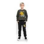 Fyk Kids Erkek Çocuk Yazı Baskılı Yuvarlak Yaka Alt-üst Pijama Takımı Haki Yeşil