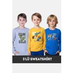 FYK KİDS FYK KİDS ERKEK ÇOCUK BİSİKLET YAKA 3'LÜ BASİC SWEATSHİRT