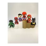 fyne Süper 6| Süper Kahramanlar Figürleri | Superman | Batman | Hulk | Ironman | 7cm