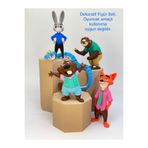 fyne Zootropolis 5’li Karakter Figür Seti + 3 Aksesuar Hediyeli (Judy, Nick, Flash, Gary, Tanuki)