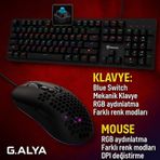 G.alya Gaming Oyuncu Klavye Ve Mouse Set - Rgb Aydınlatma, Blue Switch, Dpı Ayarı, Hafif Ve Serin Ta Optik cok-renkli