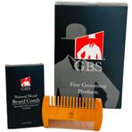 G.B.S 2 Taraflı Sakal Tarağı Doğal Ahşap Dayanıklı. Anti-Statik Cep Tarağı İnce Dişli Balsamı Yağı İçin Mükemmel Balmumu Yumuşak Stil Çok Amaçlı Kıvırcık, İnce, Kalın ve Bıyık