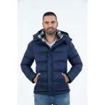 G-Fox Erkek Kısa Çıkarılabilir Kapşonlu Dolgulu Rüzgara Dayanıklı Su Itici Şişme Mont 9688 - 2XL - Lacivert