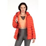 G-FOX KADIN KISA ÇIKARILABİLİR KAPŞONLU DOLGULU SPOR ŞİŞME MONT 8638 turuncu