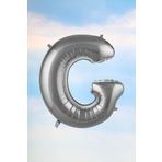 G Harfi Gümüş Folyo Balon 100 Cm 40 İnç 1 Metre Silver