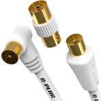 G-PLUG 3 m uzunluğunda televizyon anteni, dik açılı, bağlantı fişi için adaptörlü, SAT TV anten kablosu, koaksiyel kablo, Freeview, Sky/SkyHD, BT için Flylead