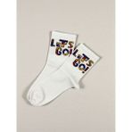 G Socks Beyaz Let's Go! Yazılı Tenis Çorabı - 37 - 44 - Çok Renkli