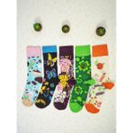 G Socks Sevimli Doğa Motifli 5'li Renkli Kadın Çorap Seti - 37 - 44 - Çok Renkli