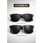 G Sport POLO 2'Li Süper Set Wayfarer MODEL ERKEK GÜNEŞ Gözlüğü UV-400 Cam korumalı