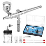 G1 / 8 Adaptör Wrentch 2 Sıvı Bardak 2 İğneler 2 Nozul ile Sanat Boyama Modeli Yapma Profesyonel Airbrush Seti