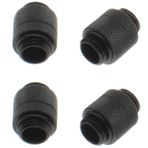 G1/4" Erkekten Erkeğe Uzatma Bağlantısı, LBTODH Bilgisayar Su Soğutma Sistemi için 4 adet Siyah Pirinç Dirsek Konektörü (23,5 mm)