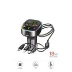 G15 Fm Transmitter Araç Şarj Cihazı (18W Hızlı Şarj - Usb/Type-C/Tf Kart Destekli)