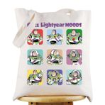 G2TUP Buzz Lightyear Tote Çanta Buzz Lightyear Hayranları Hediye Buzz Lightyear Ruh Halleri Omuz Buzz Lightyear Merch, Buzz Lightyear Ruh Halleri