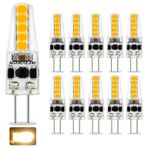 G4 LED Ampul, AC/DC 12-24V 2W Çift Pimli Taban Ampulleri, Sıcak Beyaz 3000K, 20W G4 Halojen Ampule Eşdeğer, Kısılabilir Titreşimsiz, Tezgah Altı Mutfak Aydınlatması için, Dolap Altı Işık, 10'lu Paket