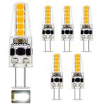 G4 LED Ampul, AC/DC 12-24V 2W Çift Pimli Taban Ampulleri, Soğuk Beyaz 6000K, 20W G4 Halojen Ampule Eşdeğer, Kısılabilir Titreşimsiz, Tezgah Altı Mutfak Aydınlatması için, Dolap Altı Işık, 5'li Paket