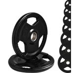 G5 HT SPORT Olympion kauçuk ağırlık plakaları, dökme demirden, delikli, çap 50 mm, fitness salonu ve ev jimnastik için, 1,25 ila 25 kg, dambıl ve uzun halter için (2 x 10 kg)