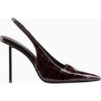 G63 120 Exotic Burgundy Vegan Deri, Slingback Stiletto - Bordo