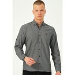 G674 Dewberry Erkek Gömlek-Füme-3 - 2XL