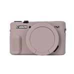 G7X Mark II kamera çantası, yumuşak silikon koruyucu kılıf, ultra ince, hafif, Canon PowerShot G7X Mark II kamera için objektif kapaklı (açık gri)