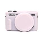 G7X Mark II kılıf, yumuşak silikon koruyucu kılıf, ultra ince, hafif, Canon PowerShot G7X Mark II kamera için, çıkarılabilir objektif kapaklı (Jelly Pink)