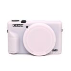 G7X Mark III kılıf, yumuşak silikon koruyucu kılıf, ultra ince, hafif, Canon PowerShot G7X Mark III kamera için, çıkarılabilir objektif kapaklı (Jelly Pink)