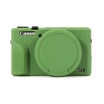 G7X Mark III kılıf, yumuşak silikon koruyucu kılıf, ultra ince, hafif, Canon PowerShot G7X Mark III kamera için çıkarılabilir objektif kapaklı (yeşil)