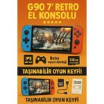 G90 Retro El Konsolu 7” IPS Ekran, 128GB Kart, Ps1, Nes, Arcade Destekli Oyun Konsolu