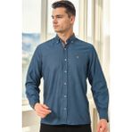 G974 Dewberry Erkek Gömlek-Petrol - 3XL
