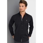 G974 Dewberry Erkek Gömlek-Siyah - 2XL
