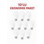 ga gözde aydınlatma 9w Led Ampul Beyaz Işık E27 Duy Uyumlu Tasarruflu 10'lu Ekonomik Paket Ev Ofis Tavan Aydınlatma