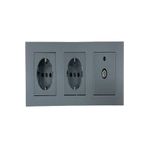 ga gözde aydınlatma OVİVO GRANO FÜME TOPRAKLI PRİZ+ TOPRAKLI PRİZ+TV PRİZİ+ÜÇLÜ ÇERÇEVE SET ÜÇLÜ SET