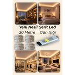 ga gözde aydınlatma Yeni Nesil Şerit Led Seti ◆ 20 Metre Günışığı Led + 21 Amper 252W Slim Trafo