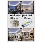 ga gözde aydınlatma Yeni Nesil Şerit Led Seti ◆ 5 Metre Beyaz Led + 5 Amper 60 W Slim Trafo
