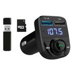 GA02 Otomatik Frekans Tanımalı Parazit Yok FM Radyo Transmitter 3.1A Hızlı Şarj Micro SD Bluetooth MP3 Çalar Çakmaklık (GA02)