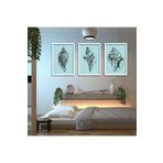 GAAGART 3'lü Ahşap Lamine Çerçeveli Mdf Banyo Tablosu Deniz Kabukları 40 x 60 gartNM2498