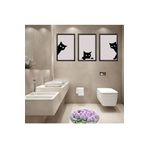 GAAGART 3'lü Ahşap Lamine Çerçeveli Mdf Banyo Tablosu Siyah Kediler 40 x 60 gartNM2468