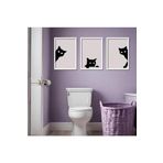 GAAGART 3'lü Ahşap Lamine Çerçeveli Mdf Banyo Tablosu Siyah Kediler 50 x 70 gartNM2462