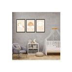 GAAGART 3'lü Ahşap Lamine Çerçeveli Mdf Bebek Odası Unicorn Tablo Seti 30 x 40 gartNM2403