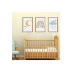 GAAGART 3'lü Ahşap Lamine Çerçeveli Mdf Kız Bebek Odası Unicorn Tablo 40 x 60 gartNM2411