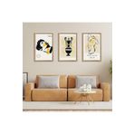 GAAGART 3'lü Ahşap Lamine Çerçeveli Mdf Tablo Antik Erkek Heykel 30 x 40 gartNM2121